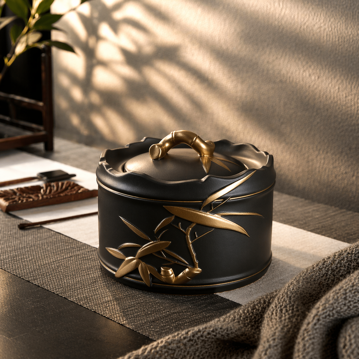 Bamboo Design Keepsake Memorial Urn
