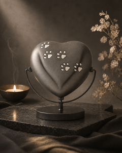 Ashen Paws Heart Pet Memorial Urn