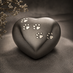 Ashen Paws Heart Pet Memorial Urn