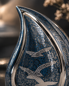 Azure Flight Bird Teardrop Urn