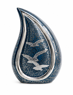 Azure Flight Bird Teardrop Urn