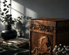 Wooden Horse Urn