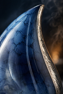 Aqua Veil Teardrop Urn
