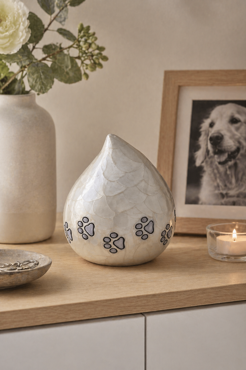 Why Choose the Ivory Paws Teardrop Urn?