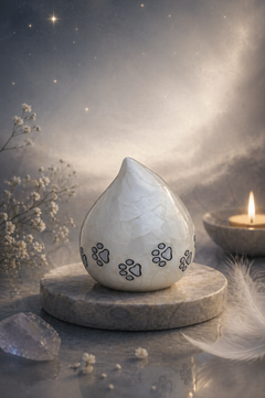 Ivory Paws Teardrop Urn
