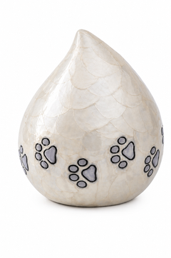 Ivory Paws Teardrop Urn