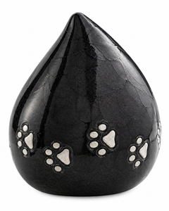 Midnight Paws Teardrop Urn