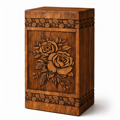 Wooden Rose Flower Urn