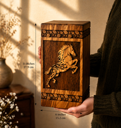 Wooden Horse Urn