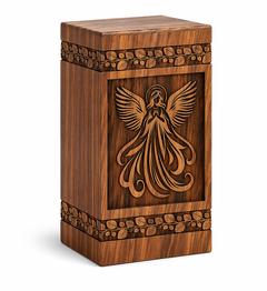 Wooden Praying Angel Urn