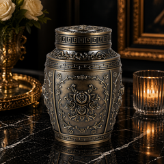 Ornate Floral Keepsake Urn