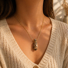 Natural Stone Crystal Keepsake Necklace