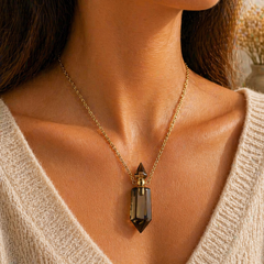 Natural Stone Crystal Keepsake Necklace