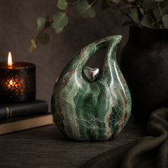 Emerald Teardrop Memorial Urn