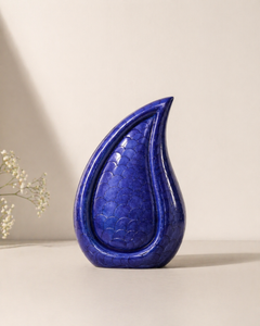 Indigo Veil Blue Teardrop Urn