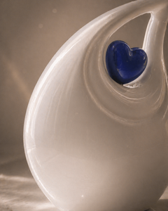 Ivory Heart Teardrop Memorial Urn