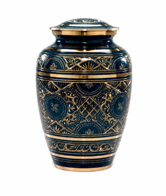Midnight Sapphire Brass Memorial Urn