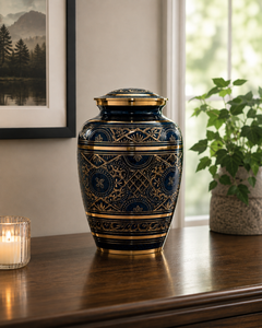 Midnight Sapphire Brass Memorial Urn