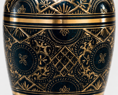 Midnight Sapphire Brass Memorial Urn