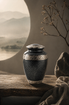 Obsidian Crest Memorial Urn