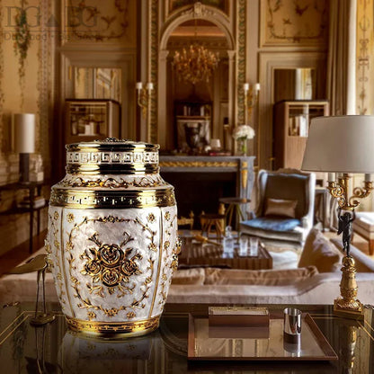 Ornate Floral Keepsake Memorial Urn