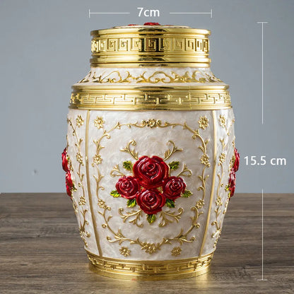 Ornate Floral Keepsake Memorial Urn