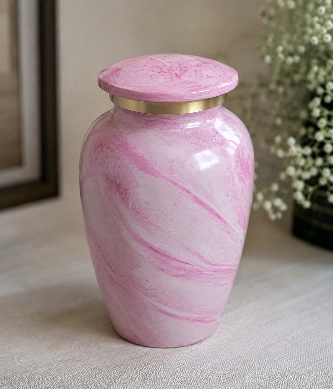 Rose Swirl Keepsake Memorial Urn