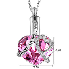 Stainless Steel Crystal Keepsake Necklace