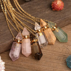 Natural Stone Crystal Keepsake Necklace