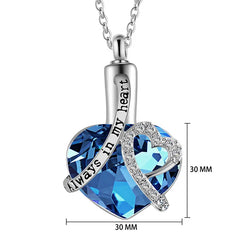 Stainless Steel Crystal Keepsake Necklace