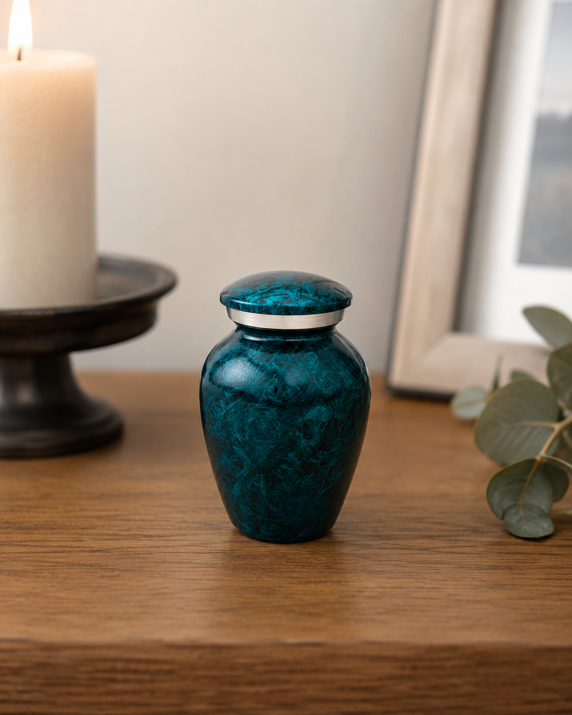 Tidal Teal Keepsake Memorial Urn
