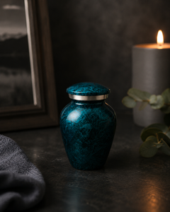 Tidal Teal Keepsake Memorial Urn