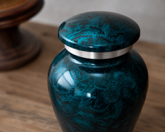 Tidal Teal Keepsake Memorial Urn