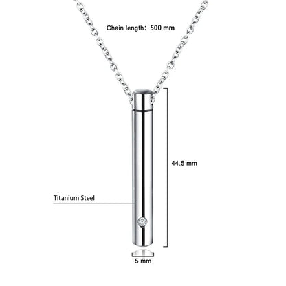 Titanium Steel Keepsake Memorial Necklace