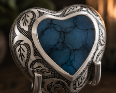 Turquoise Heart Keepsake Memorial Urn