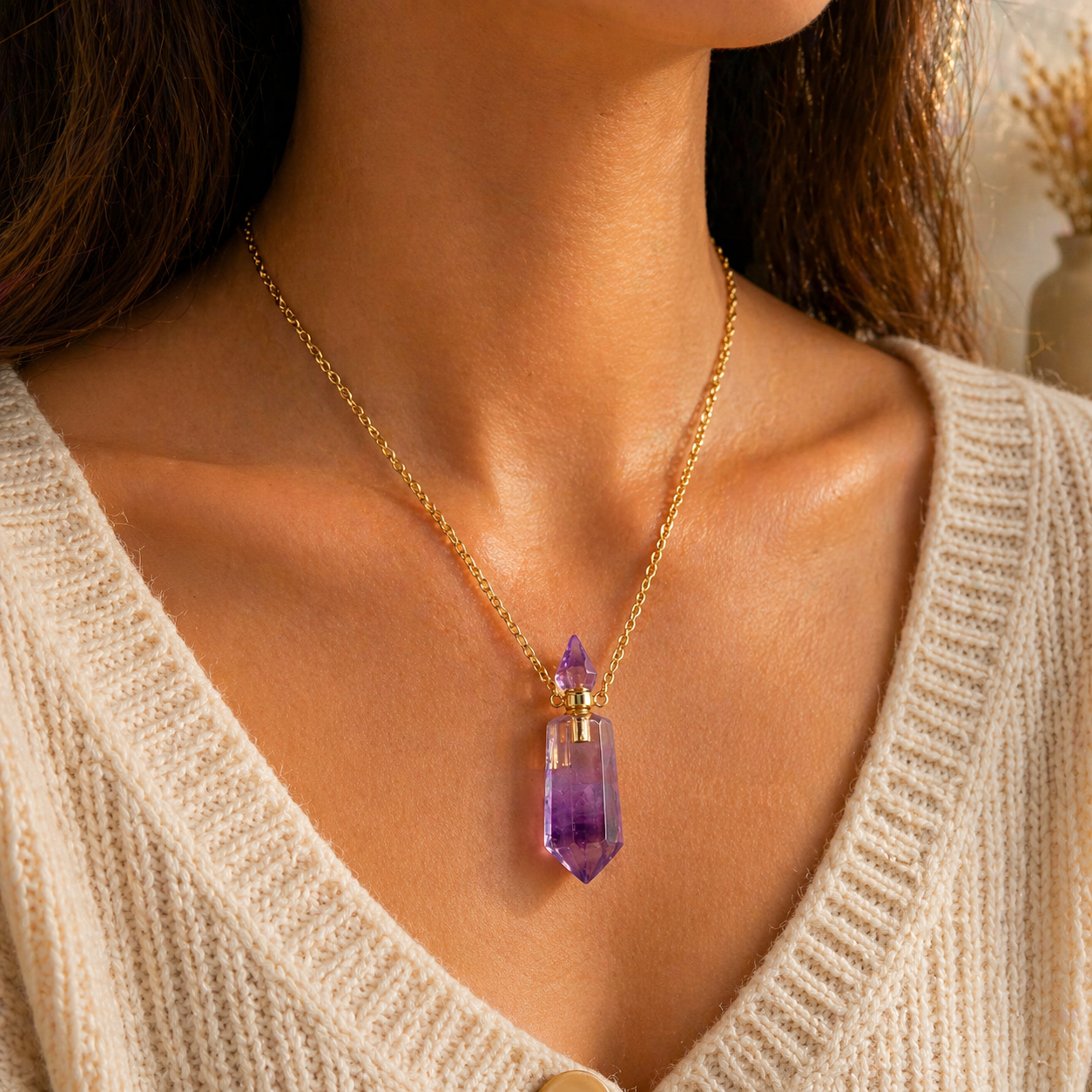 Natural Stone Keepsake Memorial Necklace