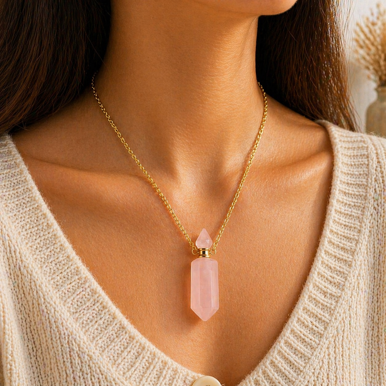 Natural Stone Keepsake Memorial Necklace