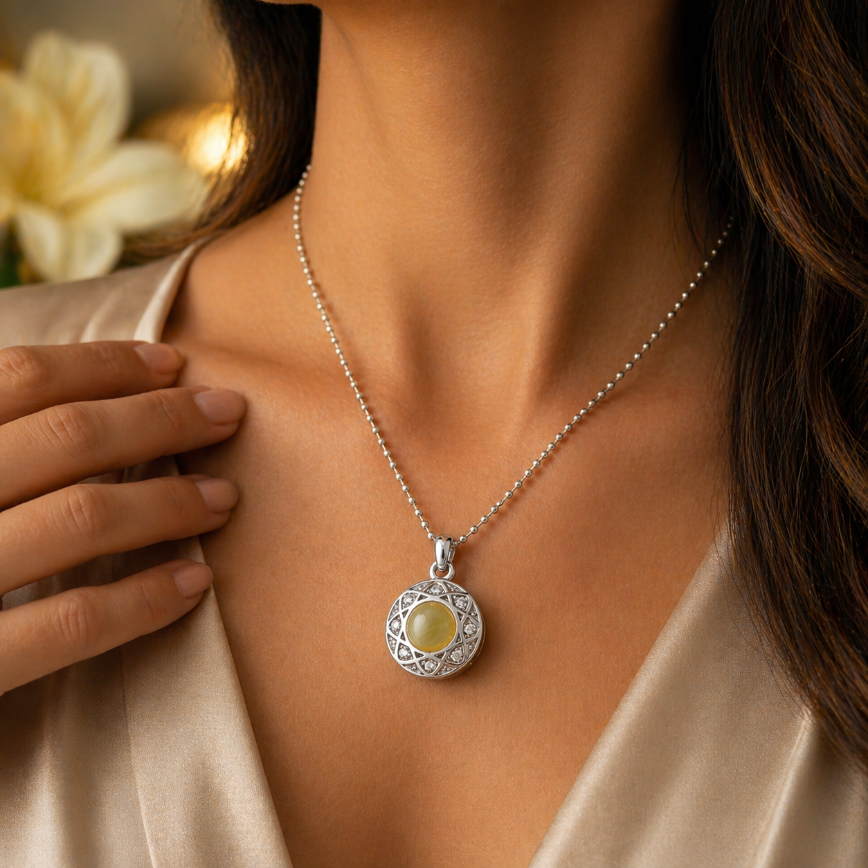 Opal-Inspired Keepsake Memorial Necklace